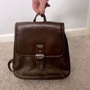 Faux Leather Vintage Backpack in Coffee Brown